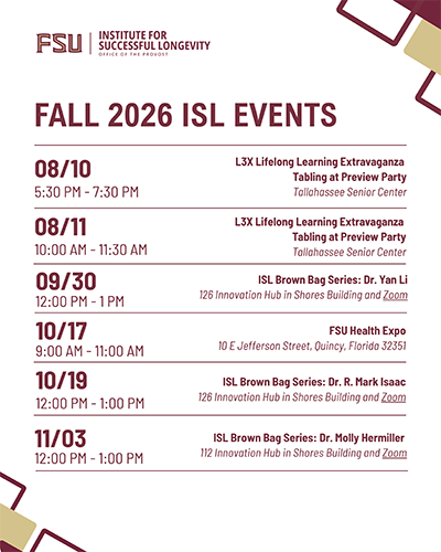 Fall 2026 ISL Events Flyer