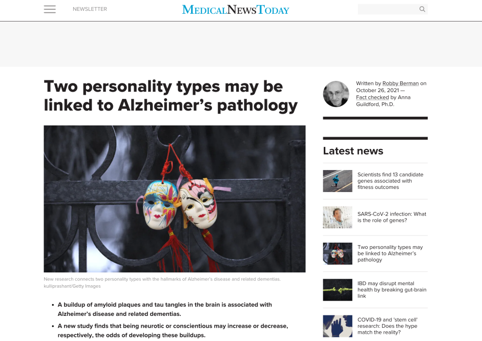 Medical News Today - Alzheimer's study
